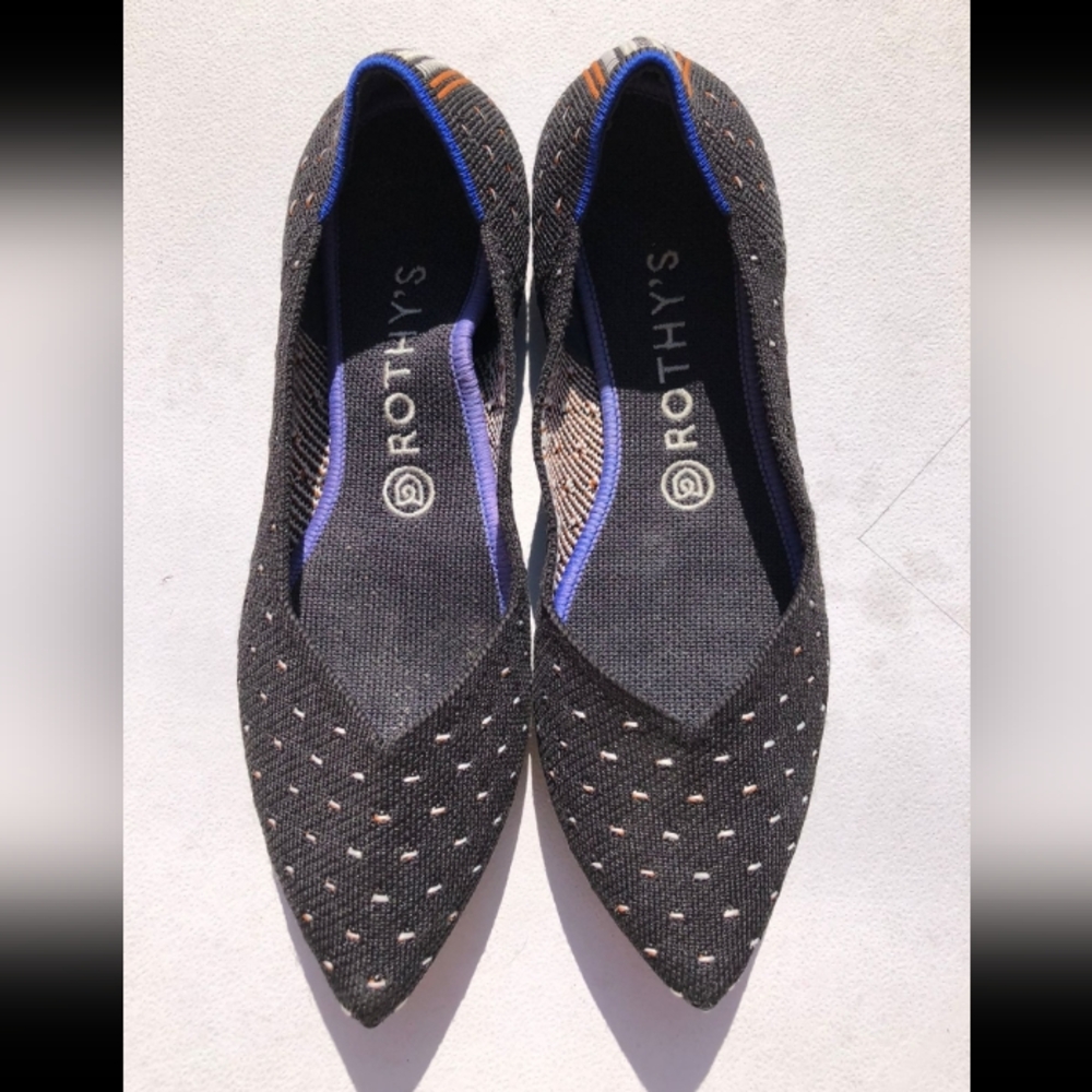 Rothy's The Point Ivory Polka Dot Pointed Flats